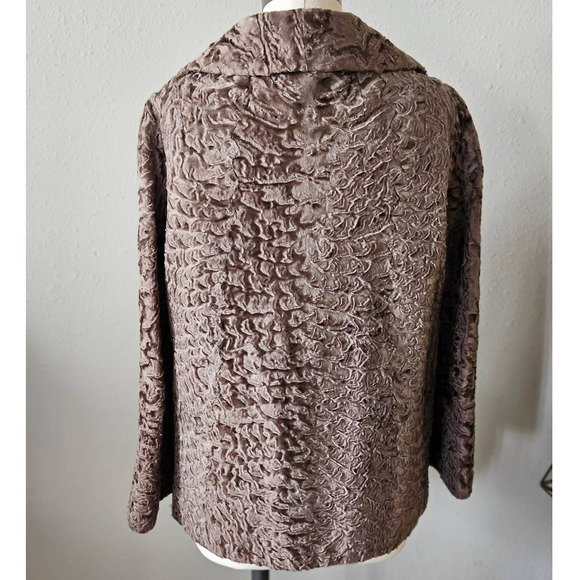Vintage 50s Brown Persian Wool Coat Medium Levy Wolf - Picture 5 of 13
